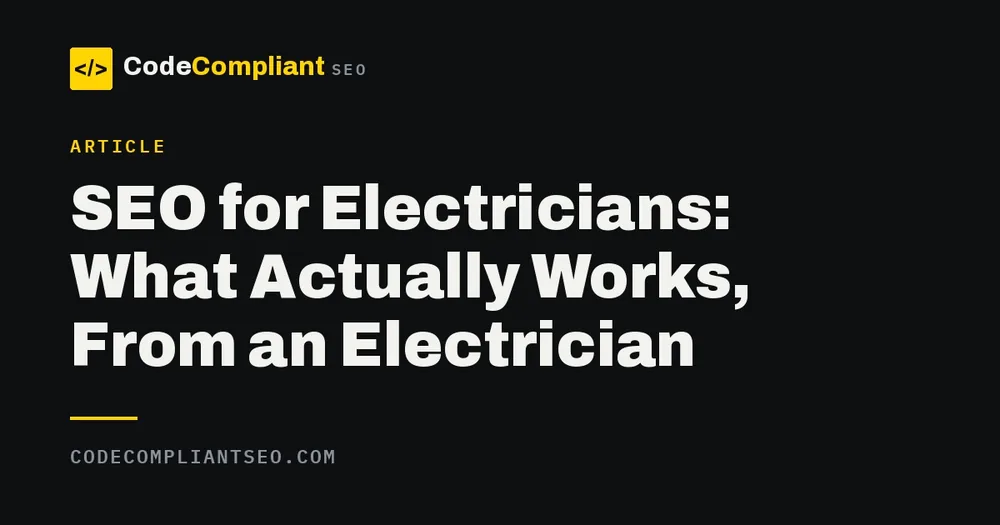 SEO for electricians guide covering panel upgrade and EV charger searches